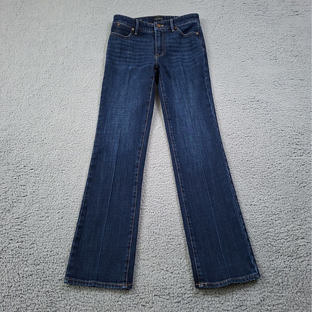 Talbots Jeans Womens 4P Blue Barely Boot Five-Pocket Bootcut Stretch 28x29